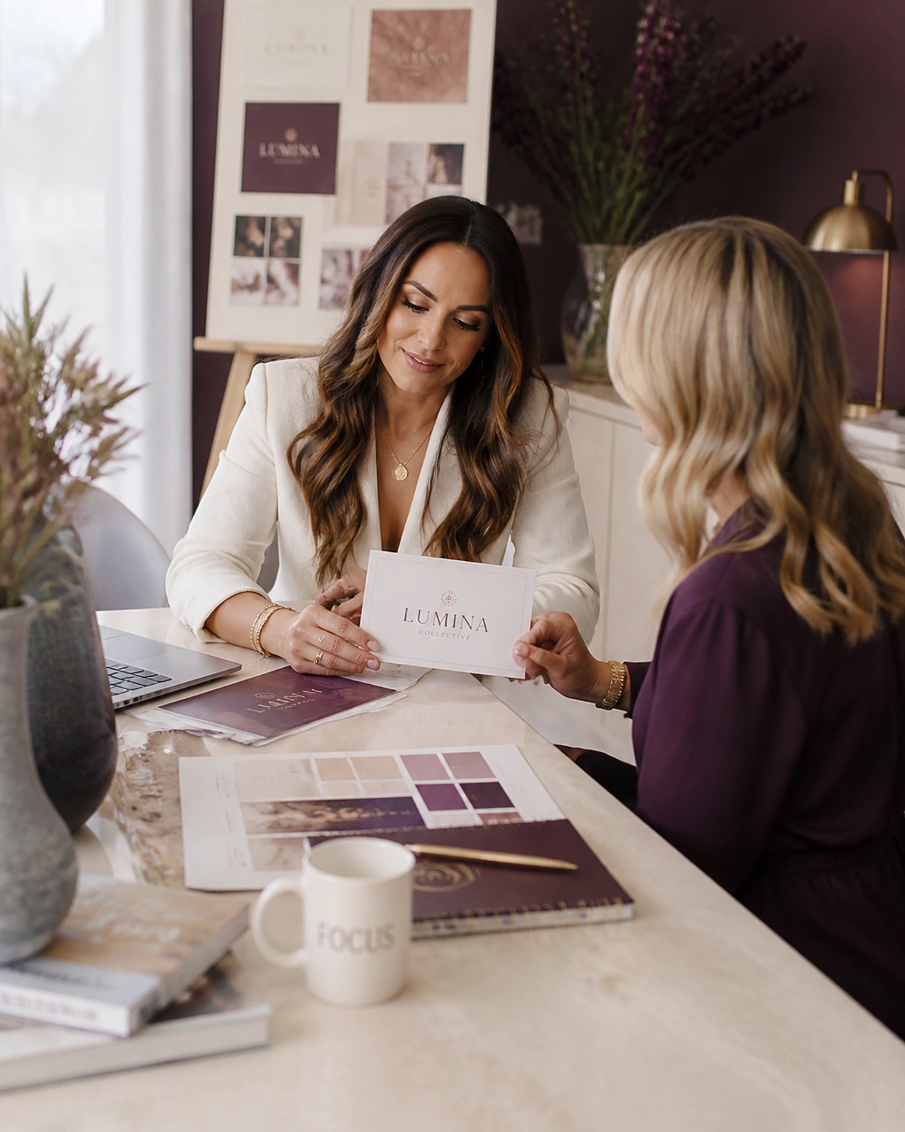 A woman founder in a one-on-one brand coaching session with Smart Brand Ideas
